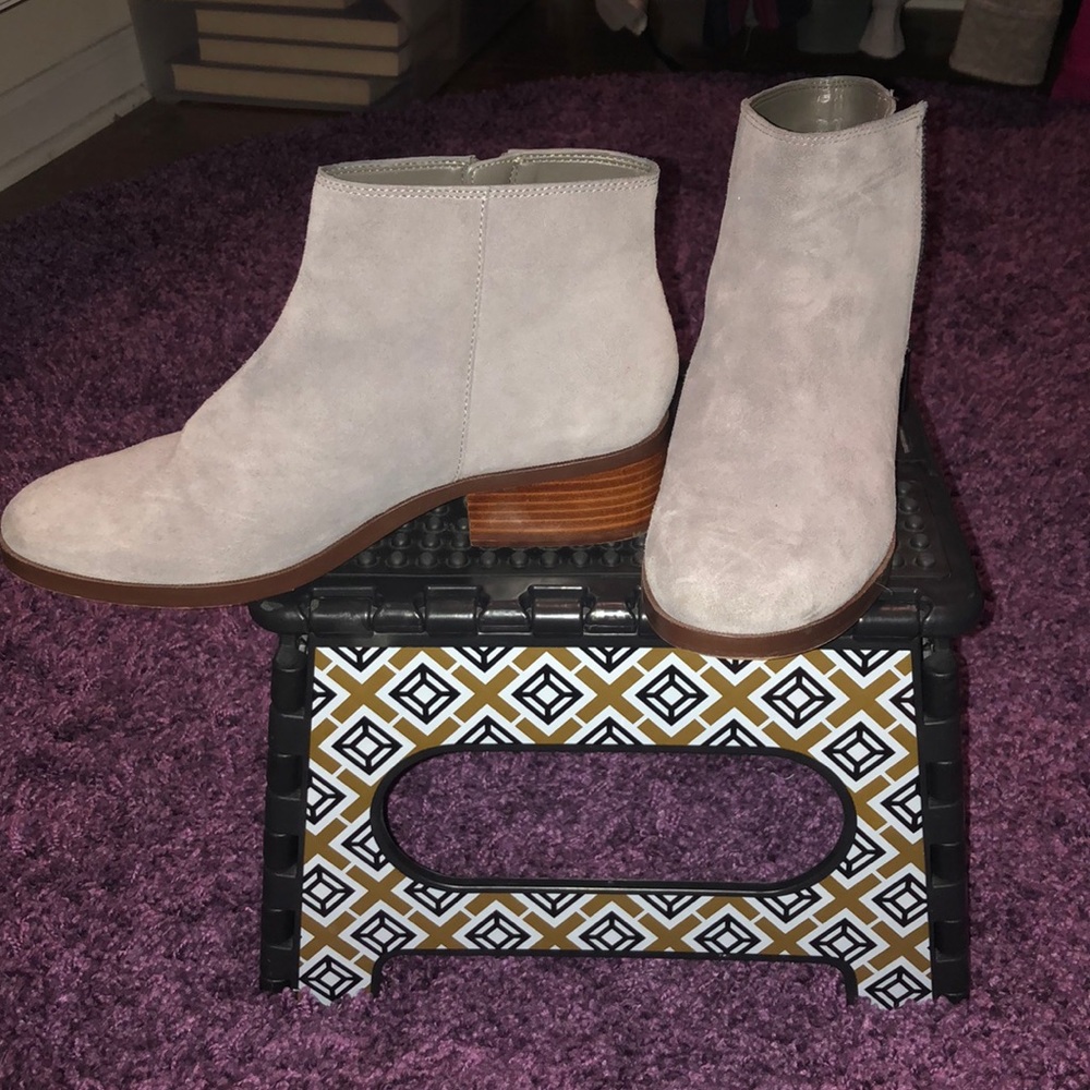 Gray Suede Cole Haan Bootie with Side zipper